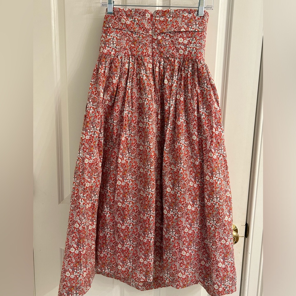 J Crew Liberty of London Tie Front Floral Strapless Midi Dress/Size 8/Never Worn - Picture 6 of 10